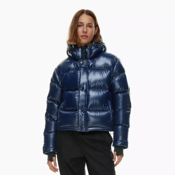 TNA Super Puff Shorty Hi-Gloss Jacket Admiral - Picture 1 of 10